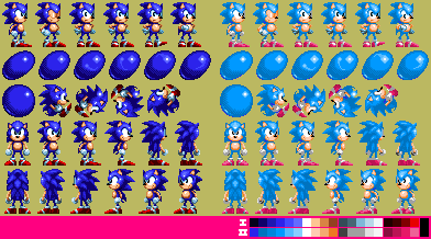 Classic Sonic Sprite Sheet. How does it look? - Printable Version
