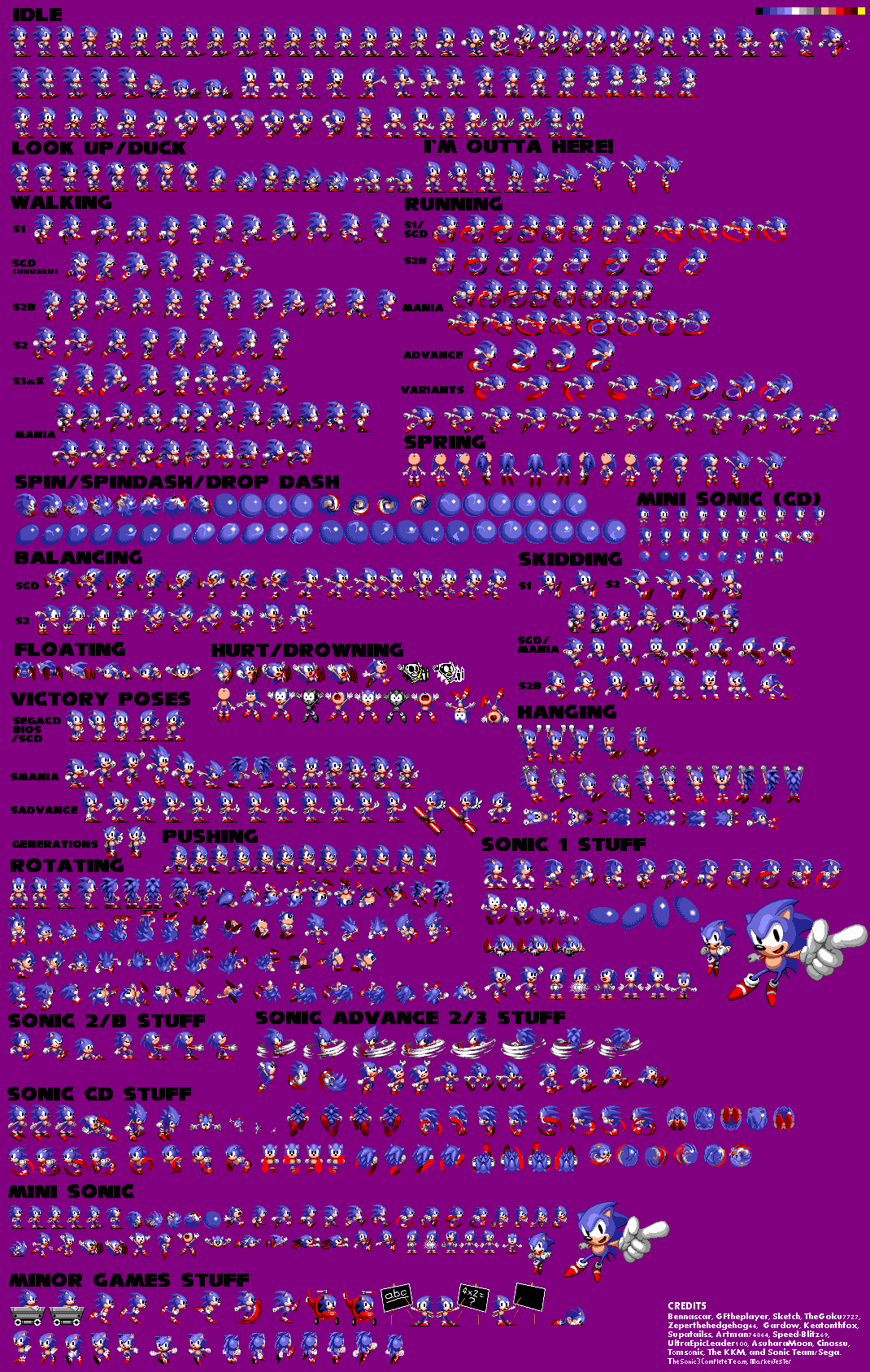 Sonic custom sprite sheet sonic awesome pixel art