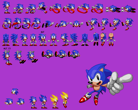 Custom / Edited - Sonic the Hedgehog Customs - Sonic 3 Beta Swinging  Animation 1 (Sonic 3-Style) - The Spriters Resource